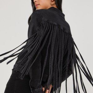 Mavi Jeans Women's Luna Smoke Fringe Jacket Size L